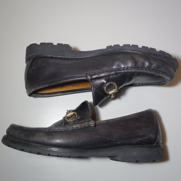 Vintage Gucci 1953 Horsebit Leather Slip-On Black Loafers, Size 10 D main image 4
